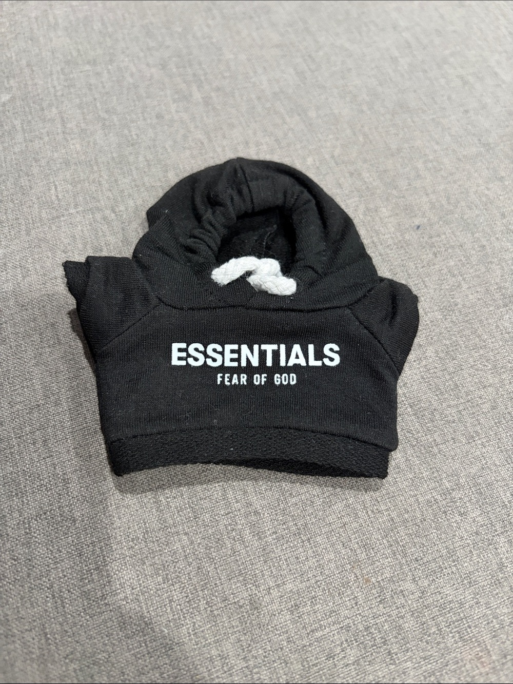 Labubu or Small Doll Fear of God Black Hoodie